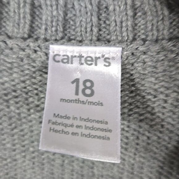 Carter's Baby Sweater Vest Gray Sleeveless Button Down Grandpa Preppy Cardigan - Picture 7 of 9